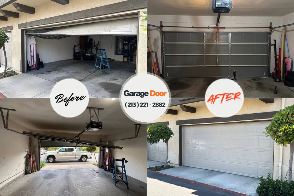 Before and after: garage door opener repair Bemidji, MN